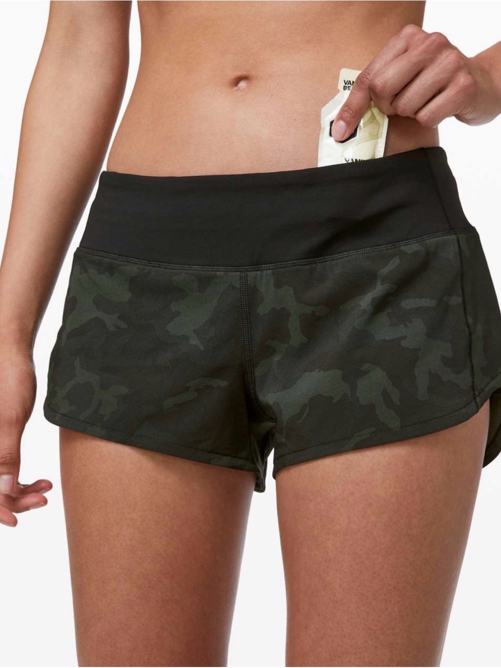 Lululemon Speed Up Short green camo size 10